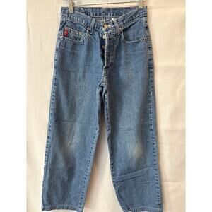 Women’s l.e.i Medium Wash High Rise Straight Leg Jeans Sz 5